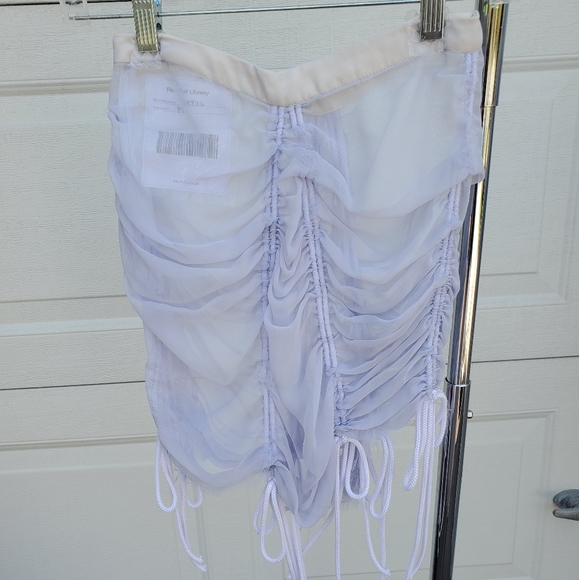 Ruched Sheer Lilac Skirt - Picture 4 of 11